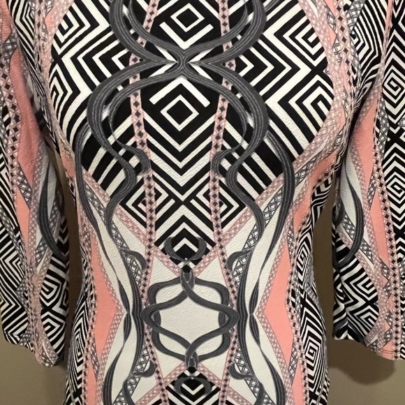 Bisou Bisou Michelle Bohbot Sheath Pink/ Black/White Body-con Dress, size 4 - Picture 2 of 7